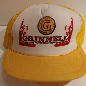 Vintage Grinnell trucker cap snapback yellow